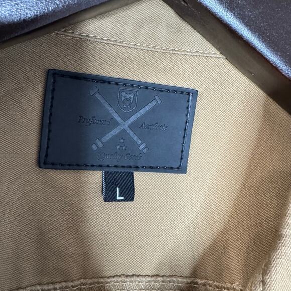 Profound Aesthetic Jacket Mens Tan Cotton Workwear Utility Sz L - Picture 7 of 14